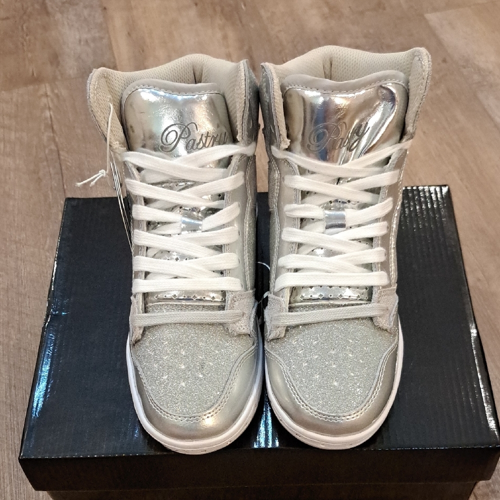 Pastry Silver Glitter High-Top Sneakers - Picture 2 of 9